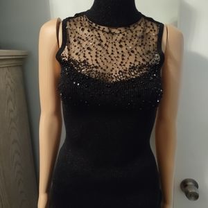 NWT Cache Sleeveless Cocktail Top with Sequins. Size S